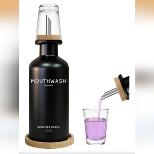 Black Glass Mouthwash Dispenser